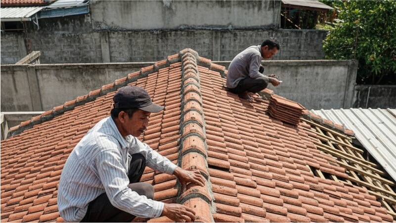 Proses Waterproofing Atap Spandek